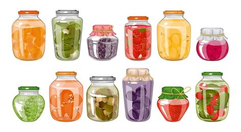 Jar Clipart, Cooking Clipart, Colorful Birthday Cake, Cake Illustration, Food Clipart, Homemade Pickles, Pickle Jars, Food Illustration, Honey Jar