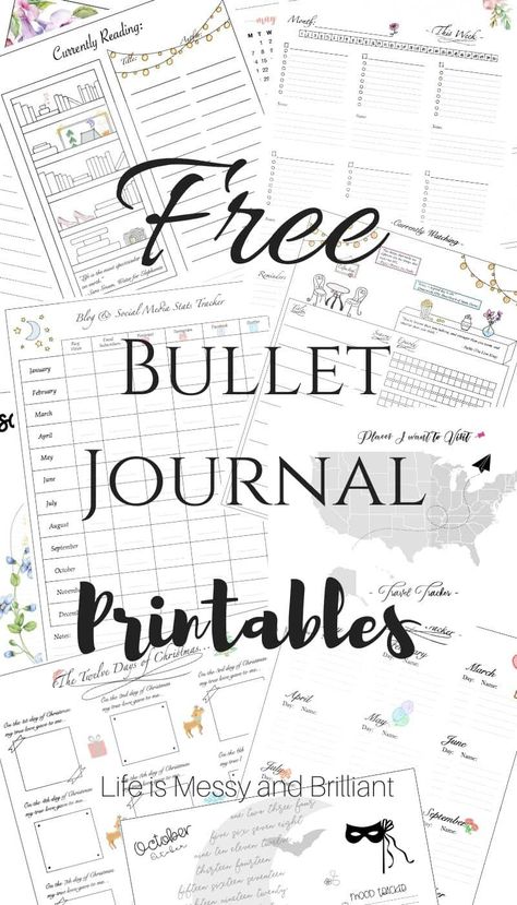 FREE BULLET JOURNAL PRINTABLES, weekly spreads, tracker templates, bullet journal stickers, bullet journal ideas, #bujoprintables #bulletjournal Online Bullet Journal, Free Bullet Journal Printables, Bullet Journal Layout Templates, Bullet Journal Calendrier, Bullet Journal Template, How To Bullet Journal, Planner Diario, To Do Planner, Bullet Journal Tracker