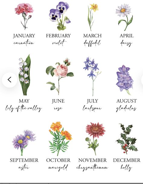 Colorful Birth Flower Tattoo, Types Of Flowers Tattoo, Doodle Botanical, Colour Tattoo For Women, Born In May, Mom Tattoo Designs, Beautiful Flower Tattoos, Birth Flower Tattoos, Flower Guide