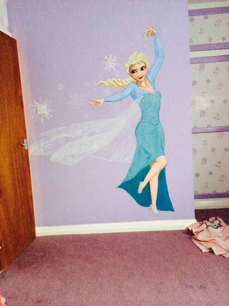 Elsa from Frozen my latest painting on my friends wall Elsa From Frozen, Elsa Frozen, Wall Painting, Cinderella, Frozen, Baby Shower, Disney Princess, Disney Characters, Disney