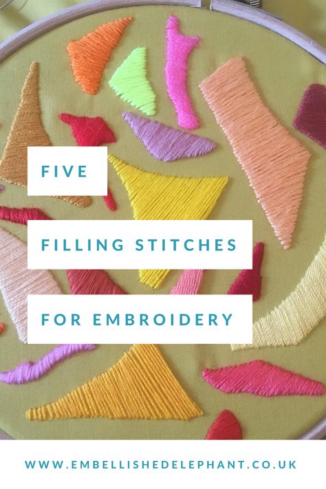 Embroidery Stitches Satin Stitch, Simple Stitch Embroidery, Filling In Embroidery, Embroidery Stitch For Filling, Embroidery To Fill Space, Embroidery Fill In Stitches, Silk Stitch Embroidery, Punch Needle Satin Stitch, Otomi Embroidery Tutorial