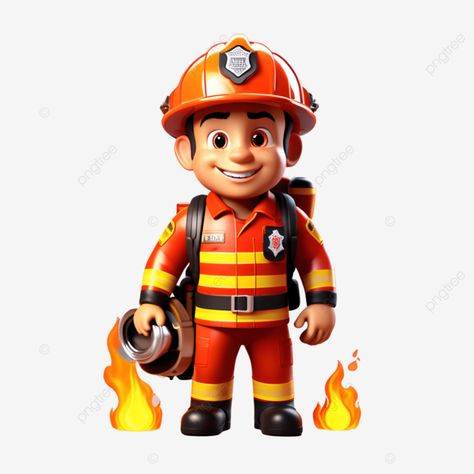 Fireman Cartoon, Fireman Clipart, Cartoon Firefighter, Firefighter Cartoon, Firefighter Images, 3d Png, 3d Cartoon, Design Background, Super Ideas