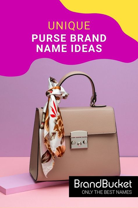 In this collection, you'll find 50+ catchy brand names for purse brands that will make sure your customers always have their eye on the latest trends. Whether you're looking for a sophisticated name for an upscale brand or a fun name for a more casual line, we've got you covered. Check out the names! purse brand name ideas, purse brand name, purse brands, stylish business name, clothing brand name generator, luxury branding, luxury names for business, luxury clothing Handbag Business Name Ideas, Bags Business Name Ideas, Bag Shop Name Ideas, Logo For Bags Brand, Names For Business, Funny Purses, Store Names Ideas, Luxury Clothing Store, Brand Name Ideas