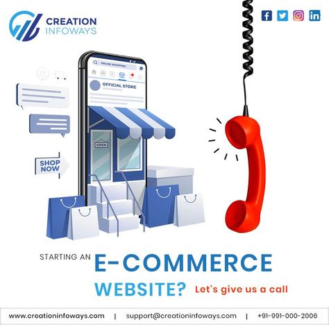 Building an e-commerce website doesn't have to be a headache. Call us for expert guidance 💯 ☎️: +91-9910002006 🌐: www.creationinfoways.com 📩: support@creationinfoways.com Ecommerce Website Development, E Commerce Website, Website Development Company, Best Digital Marketing Company, Business Requirements, Best Web Design, Web Development Company, Building A Website, Marketing Strategy Social Media