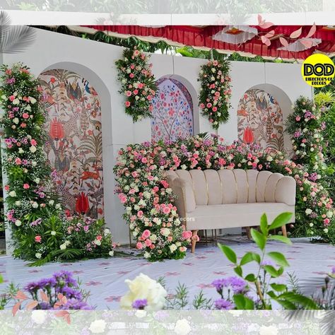 🌸 Transforming moments into memories with our exquisite flower decor. Love is in full bloom! 🌸💍 #engagementdecor #flowermagic #LoveInBloom #eventelegance #eventplanner #eventdecor #pinktheme #floraldecor #eventmanagement #directorsofdecors #nammabengaluru #nelamangala Love Is In Full Bloom, Small Stage, 2025 Design, Wedding Stage Backdrop, Marriage Design, Indian Jewelry Earrings, Wedding Backdrop Design, Stage Backdrop, Engagement Decorations