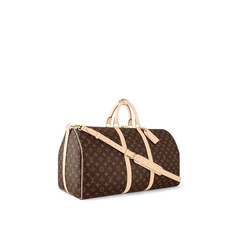 Keepall Bandoulière 55 Monogram Canvas - Travel | LOUIS VUITTON Louis Vuitton Keepall 55, Designer Luggage, Louis Vuitton Official Website, Louis Vuitton Keepall, Cotton Textile, Louis Vuitton Official, Material Girls, Id Holder, Color Stripes