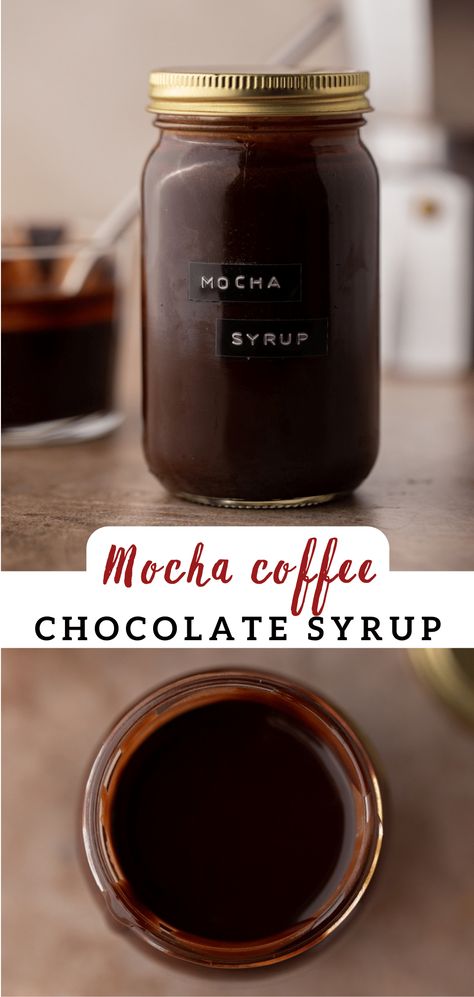 Whether you need a delicious mocha syrup recipe for your pancakes, waffles, or even for your ice cream this recipe is it! It is so easy to make and so delicious! Mocha Syrup Recipe For Coffee, Best Mocha Recipe, Diy Mocha Syrup, Homemade Flavored Syrups For Coffee, Stovetop Espresso Recipes, Homemade Mocha Sauce, Peppermint Mocha Coffee Syrup, Homemade Mocha Syrup, Mocha Sauce For Coffee