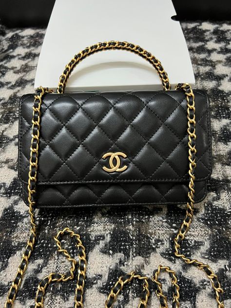 Chanel Top Handle, Chanel Wallet On Chain, Chanel Woc, Chanel Top, Dream Bag, Chanel Chain, Chain Top, Wallet On Chain, Chanel Wallet