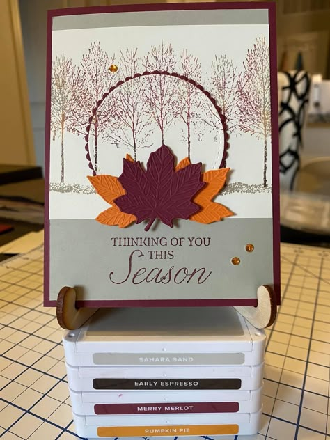 Hand Crafted Cards, Leaf Cards, Winter Wood, Die Cut Cards, Thanksgiving Cards, Winter Cards, Fall Cards, Pretty Cards, Masculine Cards