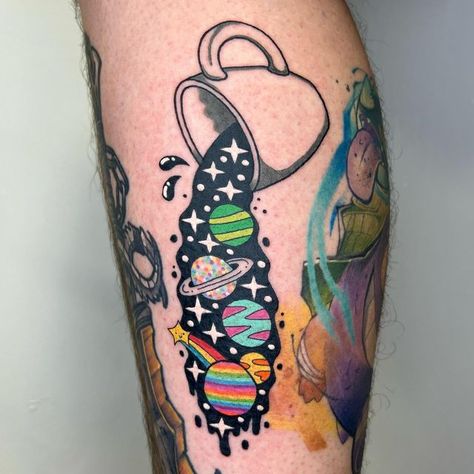 Space Flash Tattoo, Traditional Space Tattoo, Space Themed Tattoos, Space Sleeve, Suh Dude, Tea Tattoo, Space Tattoos, Cow Tattoo, Traditional Tattoo Inspiration