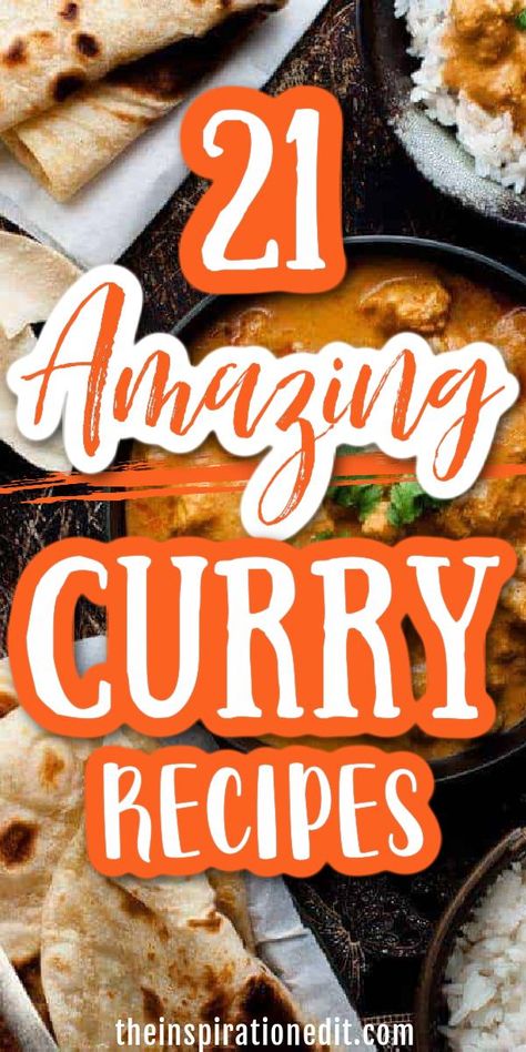 If you love curry, then you will love this list of recipes from the Inspiration Edit! These 21 curry recipes are easy to make and are delicious! They have all of the amazing flavors that make curry so special. Try one of these curry recipes for dinner this week! Ministry Of Curry Recipes, Best Curry Recipe, Authentic Indian Curry, Indian Curry Recipes, Quick Family Dinners, Best Curry, Quick Healthy Dinner, Curry Recipes Indian, Healthy Family Dinners