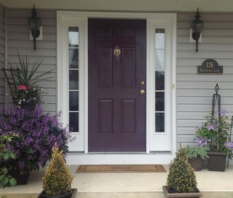 Purple Front Door, Purple Front Doors, Best Front Door Colors, Exterior Door Colors, Best Front Doors, Front Door Makeover, Front Door Paint Colors, Door Colors, Purple Door