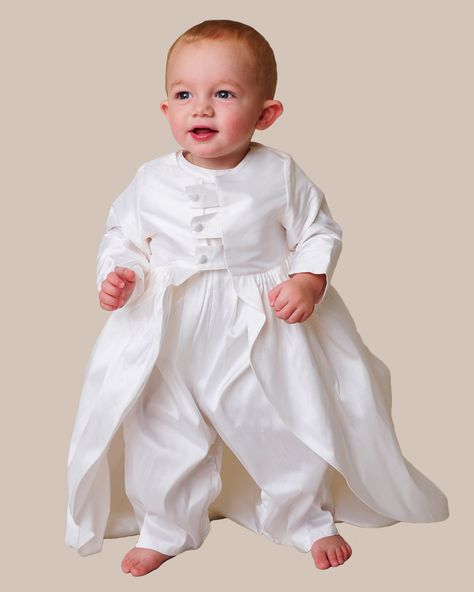 Christening Outfits for Boys - One Small Child Baptism Gown Boy, Christening Gowns For Boys, Boy Christening Outfit, Baby Boy Christening, Baptism Gown, Silk Dupioni, Baby Boy Dress, Baby Frock, Boy Christening