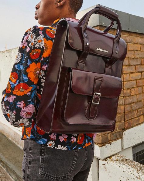 Vegan Laptop Backpack in Red | Dr. Martens Dr Martens Backpack, Red Dr Martens, Backpack Craft, Mini Leather Backpack, Bucket Backpack, Heart Shaped Bag, Vegan Leather Backpack, Unisex Backpack, Dr Martens Black