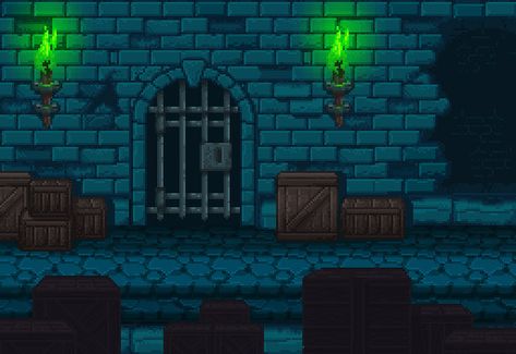 Rumblecade: Games & Art — A small tutorial on creating dungeon walls with... Dungeon Background, Dungeon Pixel Art, Pixel Art Dungeon, Pixel Kawaii, Pixel Dungeon, Top Down Rpg Pixel Art, Pixel Art Tileset Platformer, Dungeon Tileset Pixel Art, How To Pixel Art