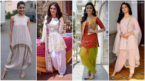 30 Salwar Suits Designs for Short Height Girls - K4 Fashion Short Height Girl, Shalwar Design, Blue Blouse Designs, Patiala Salwar Suits, Kurti Sleeves Design, Salwar Suit Designs, Indian Kurti, Lehenga Gown, Flower Print Blouse