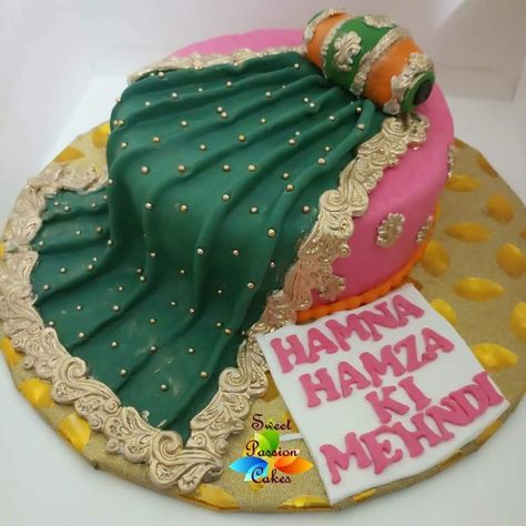 Cake For Mehendi Function, Mehndi Cake Design, Dholki Cake Ideas, Cake For Haldi Ceremony, Haldi Cake Design For Bride, Mehendi Cake Designs, Mehndi Cake Ideas, Haldi Cake Design, Dhol Cake