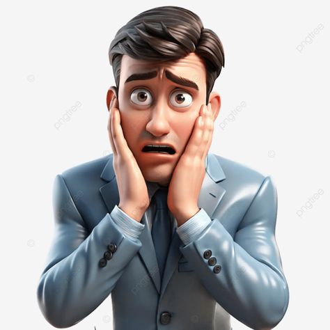 3d entertainment cartoon businessman character puts hand on face with very worried expression 3d e Worried Face Expression, Stressed Face, Worried Expression, Worried Face, Hand On Face, Fashion Logo Design Inspiration, Hands On Face, Photo Frame Images, Face Clipart