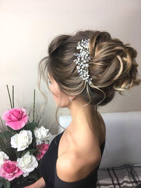 Pearl Flower Bridal Hair Comb Silver Hairpiece Rhinestone | Etsy Gold Wedding Hair Piece, Pearl Wedding Hair, Pearl Hair Piece, Flower Bridal Hair, Bridesmaid Hair Comb, Bridal Hair Combs Pearl, Wedding Bun Hairstyles, Bridal Hair Headpiece, Wedding Hair Piece