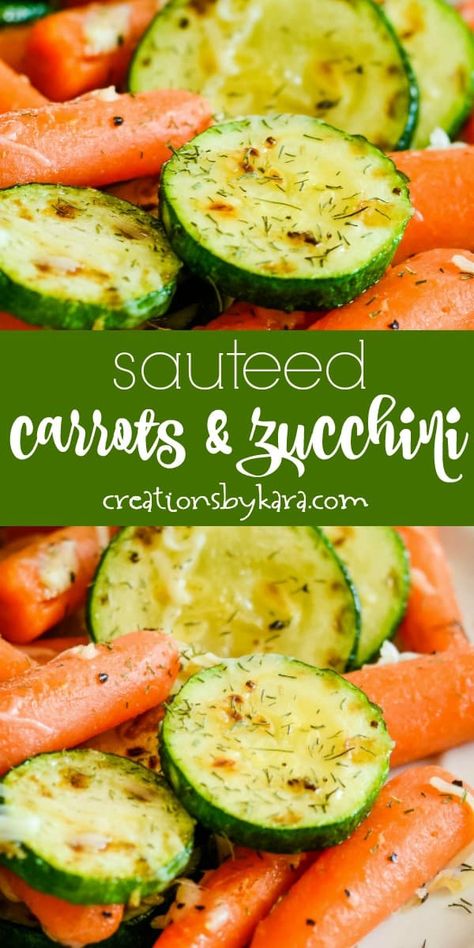 Zucchini With Parmesan, Carrots And Zucchini, Zucchini Side Dishes, Sauteed Carrots, Sauteed Zucchini, Vegetable Side Dishes Recipes, Cooked Carrots, Carrot Recipes, Sauteed Vegetables