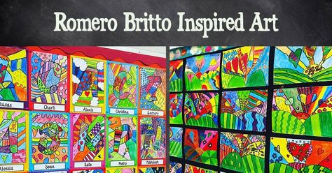 Romero Britto Inspired Art Activities for Kids: Join the Happy Art Movement | Teach Starter Romero Britto Art, Britto Art, Art Education Lessons, Pop Art Comic, Elementary Art Projects, Artists For Kids, Art Activities For Kids, Happy Art, Art Lesson