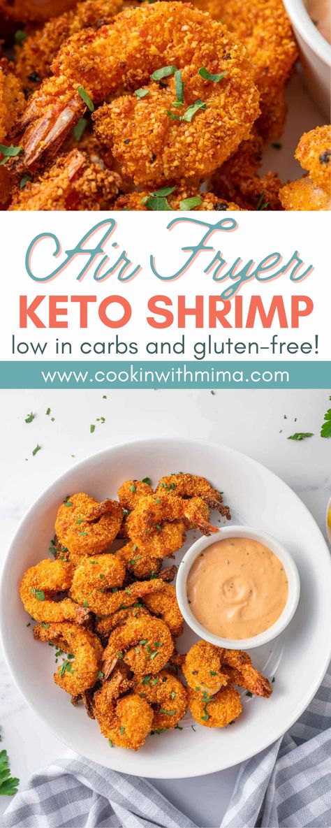 Almond Flour Shrimp, Air Fryer Keto Recipes Easy, Keto Air Fryer Recipes Low Carb, Air Fryer Keto, Shrimp Keto Recipes, Keto Shrimp, Keto Fried Shrimp Recipes, Keto Fried Shrimp, Healthy Air Fryer Recipes Low Carb