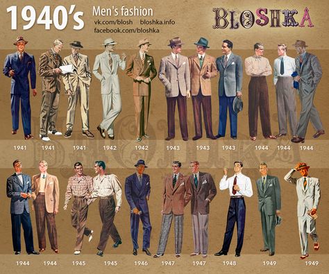 1940s Mens Fashion, 1940s Fashion Women, Decades Fashion, Fashion Through The Decades, History Of Fashion, Engagement Photo Outfits Fall, Fashion 1940s, 20th Century Fashion, History Fashion