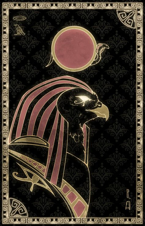 Egypt Gods Art, Ra Egyptian God Art, Egyptian Gods Art, Eye Of Horus Art, Ra Sun God, Horus Art, Mythology Egyptian, Egypt Gods, Egyptian Drawings