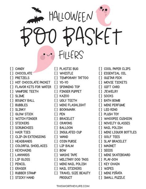 Boo'd Basket Ideas, Spooky Basket For Girls Ideas, Friend Boxes Gift Ideas, Spooky Halloween Basket Ideas For Adults, Boo Basket Checklist, Best Friend Boo Basket Ideas, Youve Been Booed Basket, Halloween Boo Gifts, Boo Baskets For Kids Diy