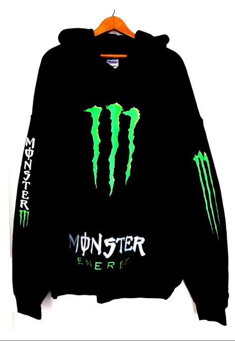 Monster Energy Clothing, Monster Decorations, Fox Clothing, Monster Energy Drink, Swaggy Outfits, Monster Energy, Cool Hoodies, Alternative Outfits, Cute Everyday Outfits