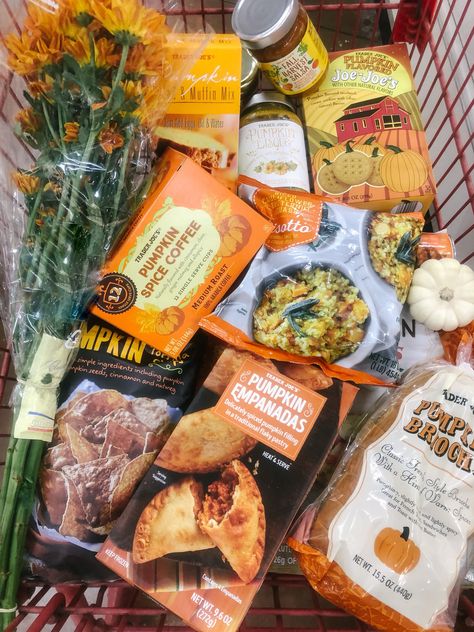 Pumpkin Trader Joes, Trader Joe’s Fall Items, Trader Joe’s Fall Items 2022, Trader Joe’s Halloween, Trader Joe Aesthetic, Trader Joe’s Pumpkin, Trader Joes Fall 2024, Fall Trader Joes Recipes, Trader Joe’s Fall Recipes