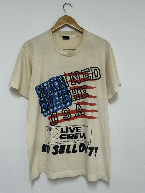 Vintage Vintage 2 Live Crew “Banned In The USA 1990 Rap Tee W1 | Grailed 2 Live Crew, Shirt Design Inspiration, Rap Tee, Clothing Mockup, Used Clothing, Vintage Tees, Vintage Tops, Vintage Men, Vintage 90s