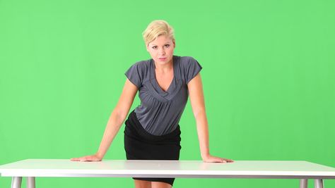 Portrait of businesswoman leaning on desk - HD stock footage clip Pose Leaning On Table, Hand Leaning On Table Reference, Hands On Desk Pose, Leaning Over Table Pose, Leaning On Counter Pose Reference, Leaning On Table Pose Reference Drawing, Legs On Desk Reference Pose, Leaning On Desk Pose, Leaning On Desk Pose Reference