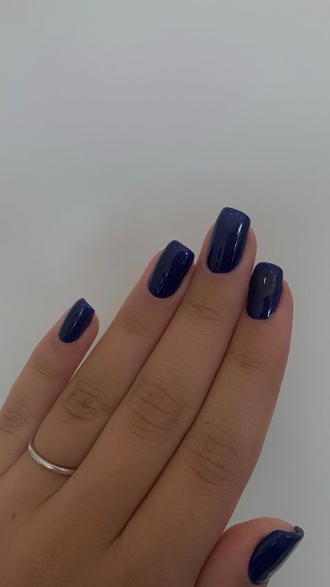 Acrylic Nails Dark Blue, Hoco Nails Acrylic, Blue Nails Gel, Nails Acrylic Short, Hoco Nails, Blue Gel Nails, Dark Blue Nails, Navy Nails, Blue Acrylic Nails