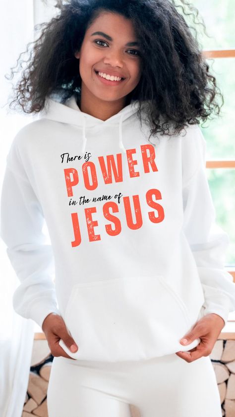 Christian Wear, Cool Jesus, Womens Power, In The Name Of Jesus, Alhumdulillah Quotes, Christian Shirts Designs, Hoodie For Women, Christian Men, Jesus Is Life