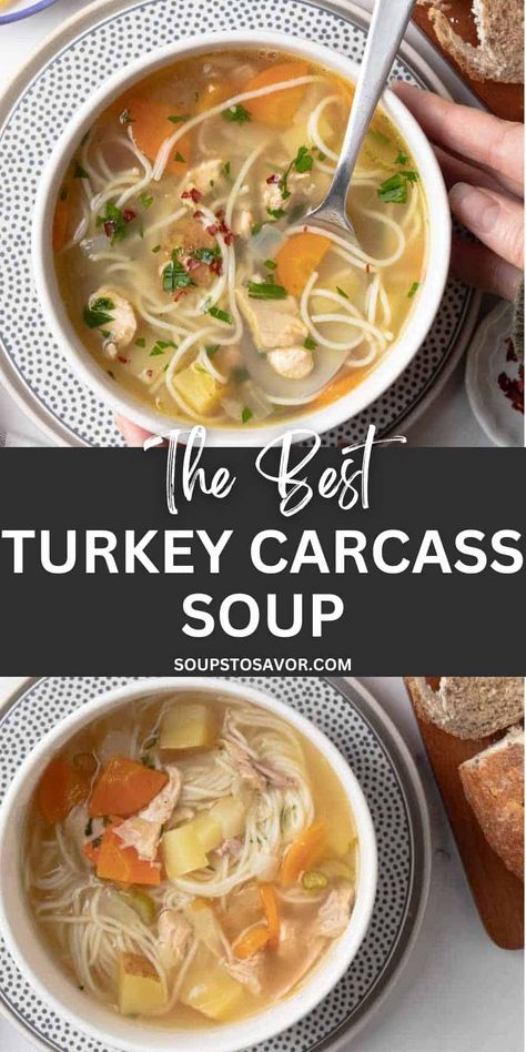 Turkey Carcass Soup – soupstosavor.com Turkey Bone Soup Crockpot, Turkey Carcass Noodle Soup, How To Make Soup From Turkey Carcus, Turkey Carcass Soup Instant Pot, Turkey Soup With Carcass Recipes, Turkey Soup From Carcass Recipes Instant Pot, Best Turkey Soup From Carcass Recipes, Turkey And Rice Soup From Carcass Recipes, Turkey Corn Chowder Soup