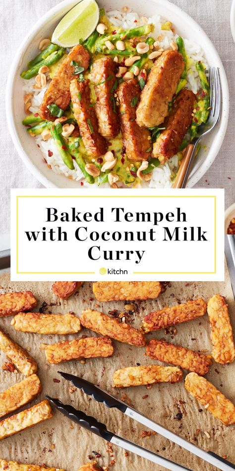 Baked Tempeh, Tempeh Recipe, Tempeh Recipes, Coconut Milk Curry, Coconut Curry, Tempeh, Meat Free, Vegan Eating, Vegan Dinners