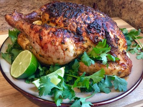 Lime Roasted Chicken, Dutch Oven Whole Chicken, Dinner Hacks, Whole Baked Chicken, Tequila Lime Chicken, Drunken Chicken, Cilantro Recipes, Lime Chicken Recipes, Whole Chicken Recipes