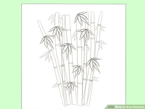 Bamboo Drawing, Bamboo Artwork, Panda Drawing, Painting Flowers Tutorial, Drawing Hands, Bamboo Plant, Pencil Sketch Images, Shading Techniques, Leaf Drawing