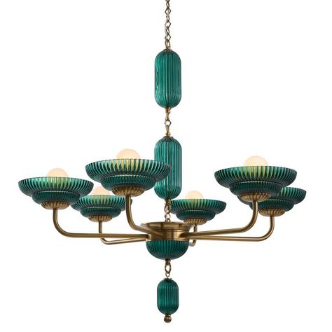 Wrought Iron Light Fixtures, Wide Chandelier, Wrought Iron Lights, Kalco Lighting, Deco Luminaire, Ribbed Glass, Elegant Frame, Iron Lighting, Peacock Green