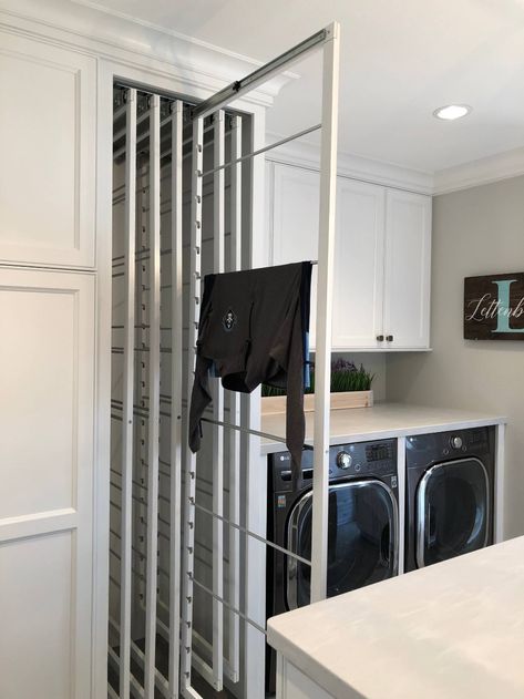 Laundry Room Envy! - DryAway - Transitional - Laundry Room - Milwaukee - by DryAway by Jilidoni Designs | Houzz AU Laundry Bathroom Combo, Basement Laundry Room Makeover, Boot Room Utility, Laundry Cupboard, Transitional Laundry Room, Utility Room Storage, Small Utility Room, Utility Room Designs, Airing Cupboard