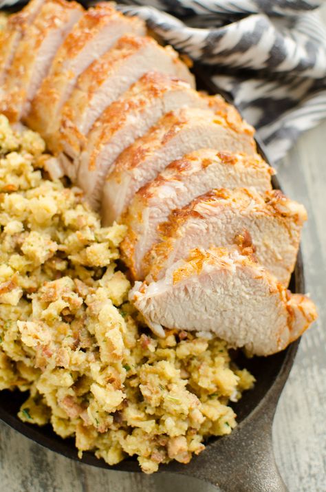 Pressure Cooker Pork Loin, Stuffing & Gravy serving Pressure Cooker Pork Loin, Instant Pot Pork Loin Recipe, Stuffing Gravy, Pressure Cooker Pork, Instant Family, Electric Pressure Cooker Recipes, Multi Cooker, Pork Loin Recipes, Pot Dinners