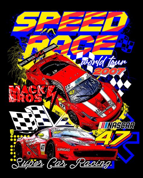 Graphic Tees Vintage Cars, Nascar Logo Design, Nascar Poster Design, Vintage Graphic T-shirt Design, Nascar Shirt Design, Vintage Car Tshirt Design, Vintage Tee Design Graphics, Cars T Shirts Design, Vintage T Shirt Design Graphic Tees