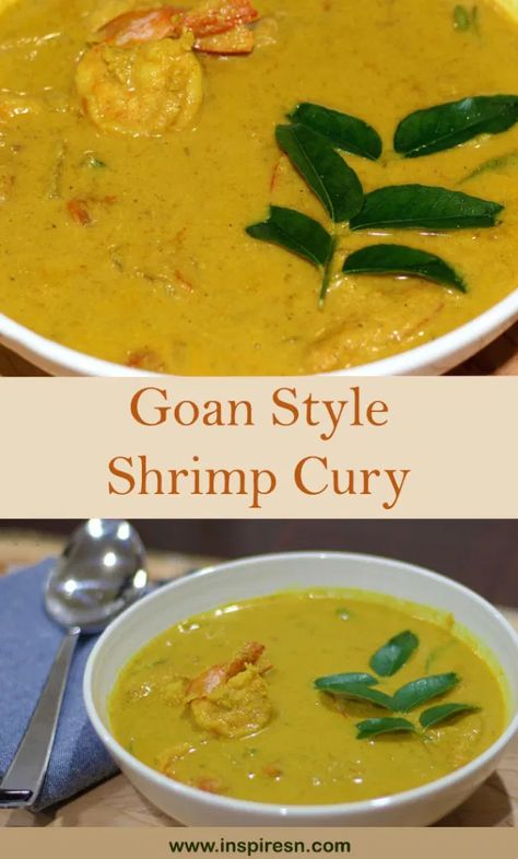 Goan style Shrimp curry Dish With Shrimp, Shrimp Pasta Healthy, Goan Food, Shrimp Curry, Deep Fried Appetizers, Grilled Seafood Recipes, Grilled Oysters, Shrimp Scampi Recipe, Goan Recipes