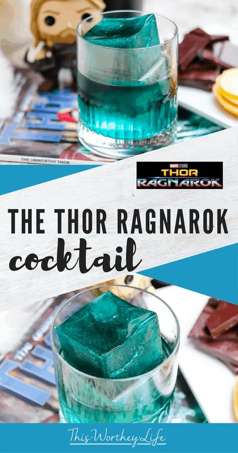 Marvel Themed Drinks, Thor Birthday Party Ideas, Avengers Drinks, Avengers Cocktails, Marvel Cocktails, Marvel Drinks, Thor Birthday Party, Thor Party, Thor Birthday