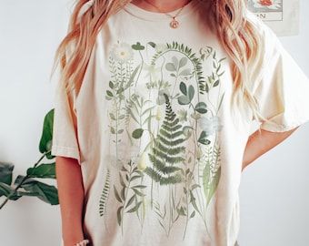 Cottagecore Shirt, Comfort Colors Tshirt, Botanical Shirt, Nature Shirts, Comfort Colors Tee, Trendy Tshirts, Looks Vintage, Graphic Tees Women, Dye T Shirt