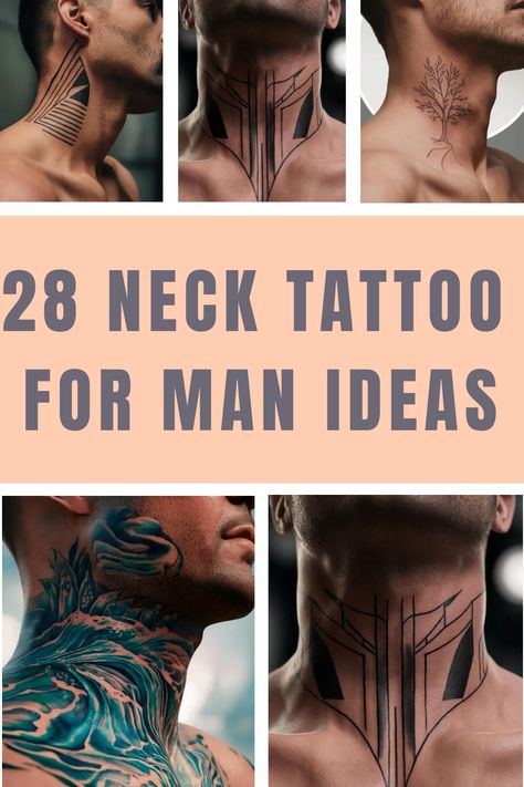 28 Neck Tattoo for Man Ideas Black Guy Neck Tattoo, Deep Tattoos For Guys, Cool Back Tattoos For Guys, Neck Tattoo Inspiration, Tattoo Neck Men, Neck And Throat Tattoos Men, Tattoo Ideas Neck, Neck Tattoo Ideas For Men, Sleeve Tattoo Black Women