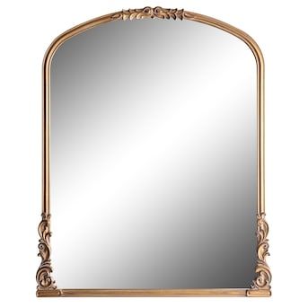 allen + roth 28-in W x 35-in H Gold Framed Wall Mirror in the Mirrors department at Lowes.com Mirror Over Fireplace, Interior Paint Colors For Living Room, Traditional Glam, Antique Gold Mirror, Gold Framed Mirror, Gold Frame Wall, Framed Wall Mirror, French Mirror, Arched Mirror