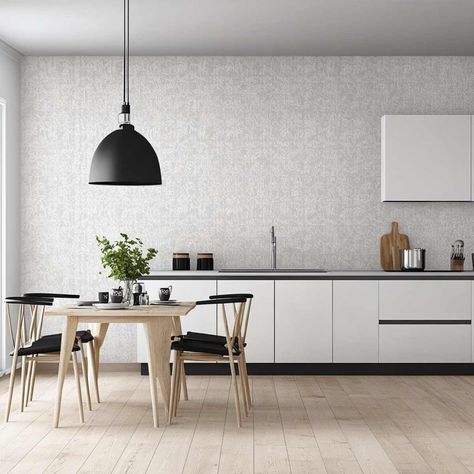 25 Best Kitchen Wallpaper Ideas to Elevate Your Space! Cabin Style Kitchen, Modern Kitchen Wallpaper, Kitchen Wallpaper Ideas, Chalkboard Wallpaper, Brick Effect Wallpaper, Marble Effect Wallpaper, Artistic Kitchen, Subway Tile Patterns, Rustic Brick