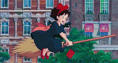 Kikis Delivery Service Gif, Canada Gif, Mood Gif, Drawing Cartoon Faces, Kiki Delivery, Studio Ghibli Movies, Kiki's Delivery Service, Studio Ghibli Art, Good Omens